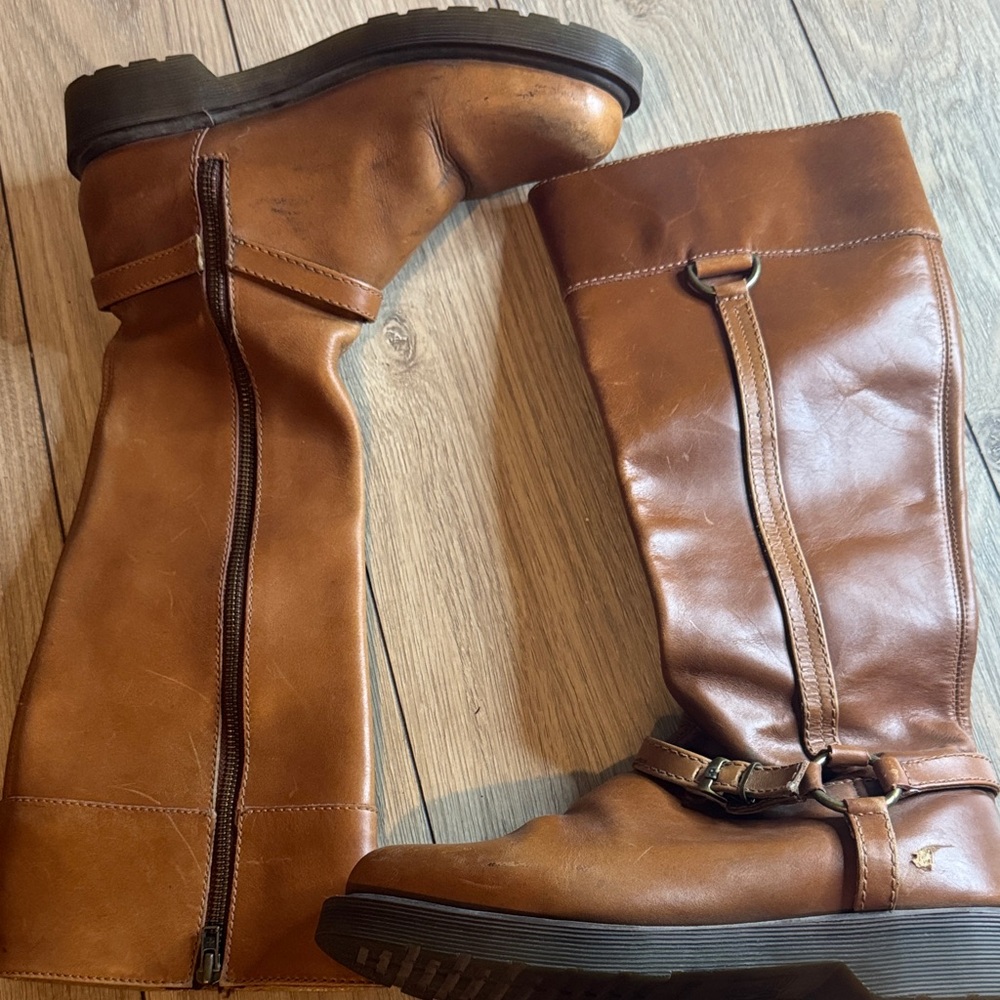 Dr.Martens Brown Leather Knee-High Boots
